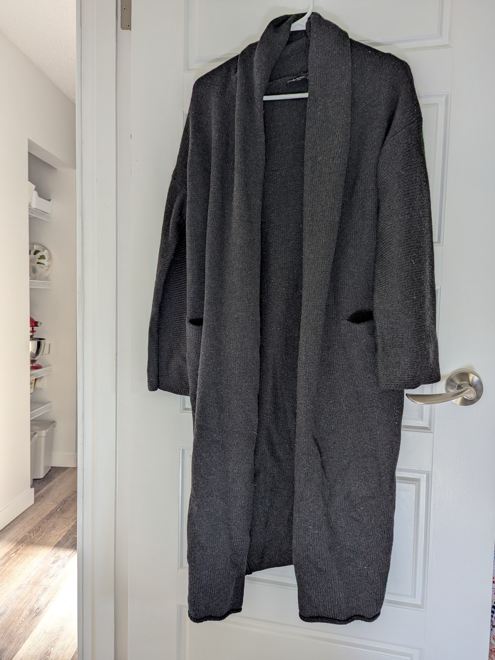 Babaton Charcoal Open-Front Long Cardigan